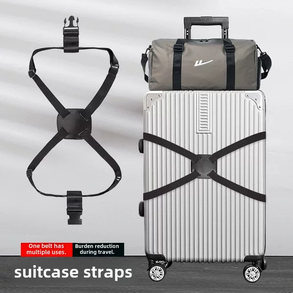 Cross-border luggage 8-word strap suitcase fastening strap luggage anti-fall elastic band printing elastic strap