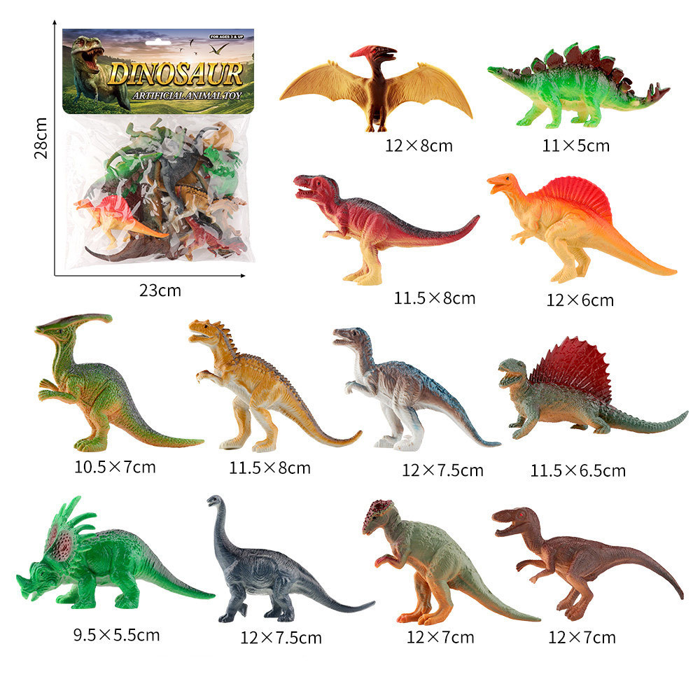 Juego de juguete de modelo de animal de dinosaurio de simulación de PVC granja océano aves de corral insectos rompecabezas para niños adornos de educación temprana