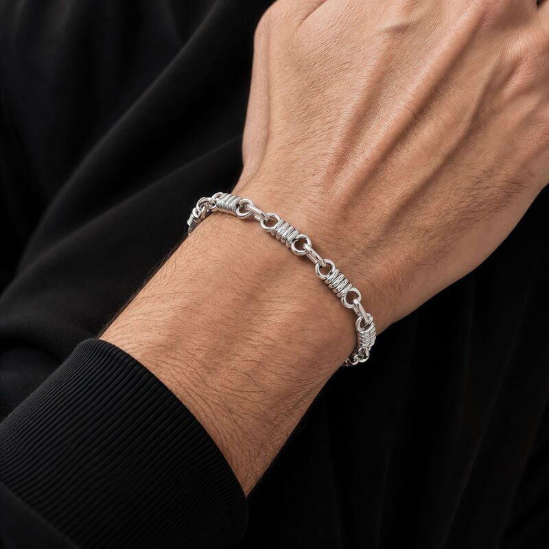 Cross-border 304 stainless steel men's hip-hop handmade chain S-shaped bracelet, European and American trendy jewelry, manufacturer's in-stock wholesale model Cross-border 304 stainless steel men's hip-hop handmade chain S-shaped bracelet, European and American trendy jewelry, manufacturer's in-stock wholesale model
