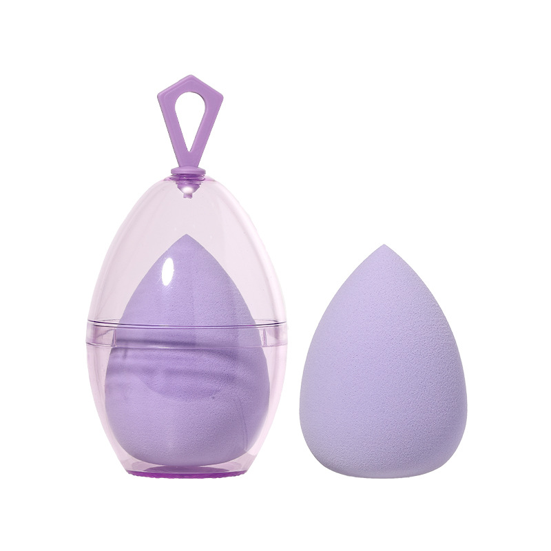 LMLTOP color macarons gotas de agua soplo de polvo empapado en agua gran maquillaje de belleza huevo de almacenamiento de cáscara de huevo golpe de maquillaje CXT049