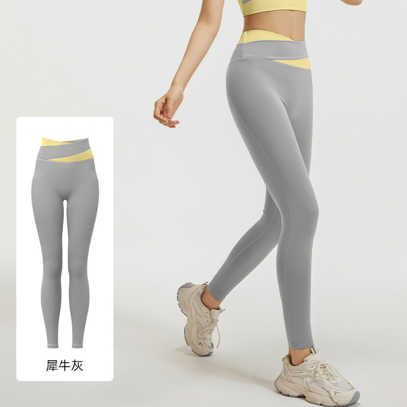 Juyitang Yoga Traje femenino desnudo de cintura alta sin costuras Traje deportivo de levantamiento de cadera femenino Ropa de fitness transpirable