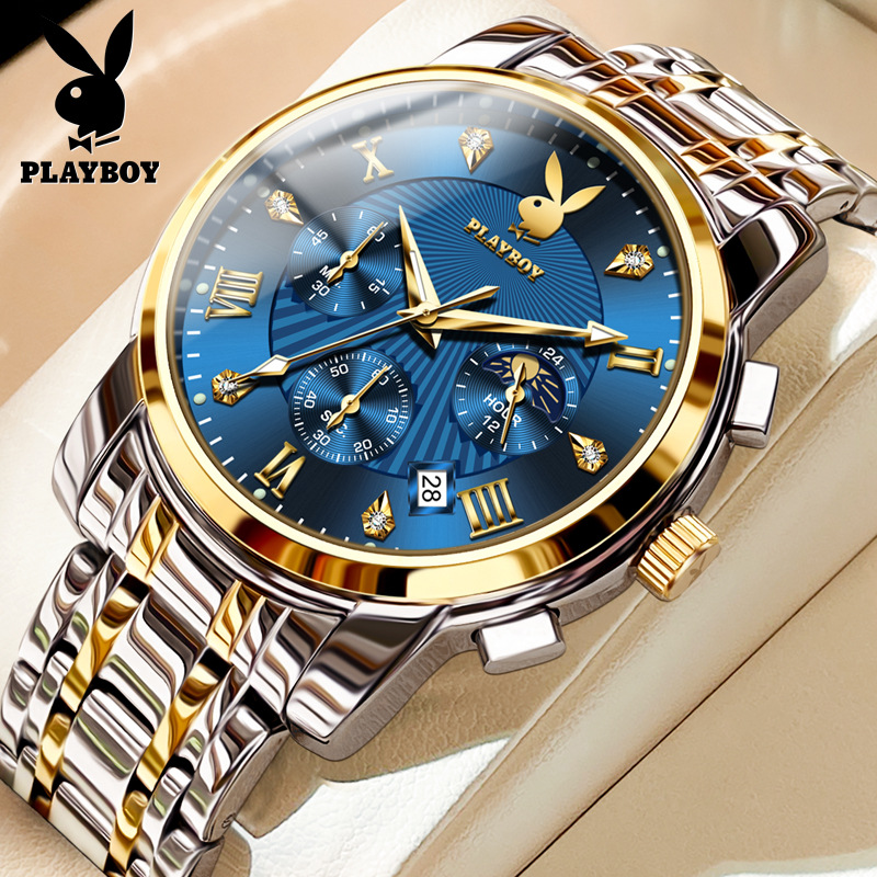 PLAYBOY PLAYBOY Brand Watch new multi-functional quartz watch business waterproof men's watch men's watch