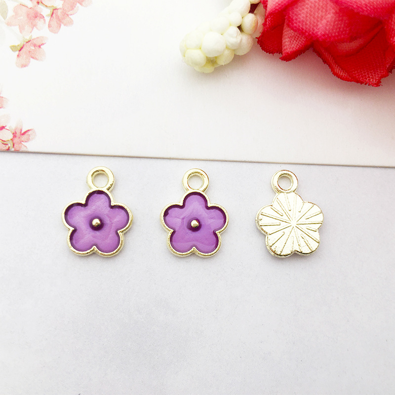 1 gota de aceite flor girasol DIY joyería accesorios aleación color flor collar pendientes colgante estilo coreano