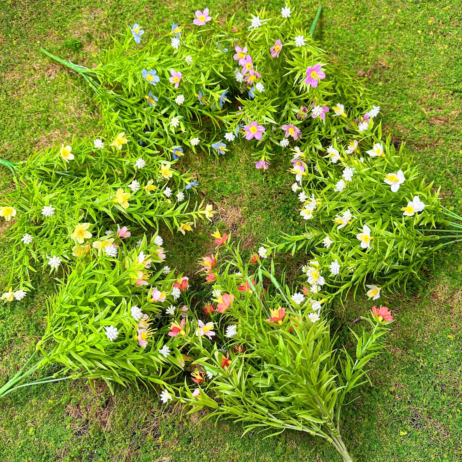 Flor artificial Gypsophila única flor falsa arreglo floral decoración estilo pastoral sala de estar patio decoración de mueble de TV