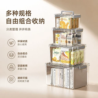 厂家直销PET材质透明收纳箱学生宿舍书本收纳盒加厚手提整理箱