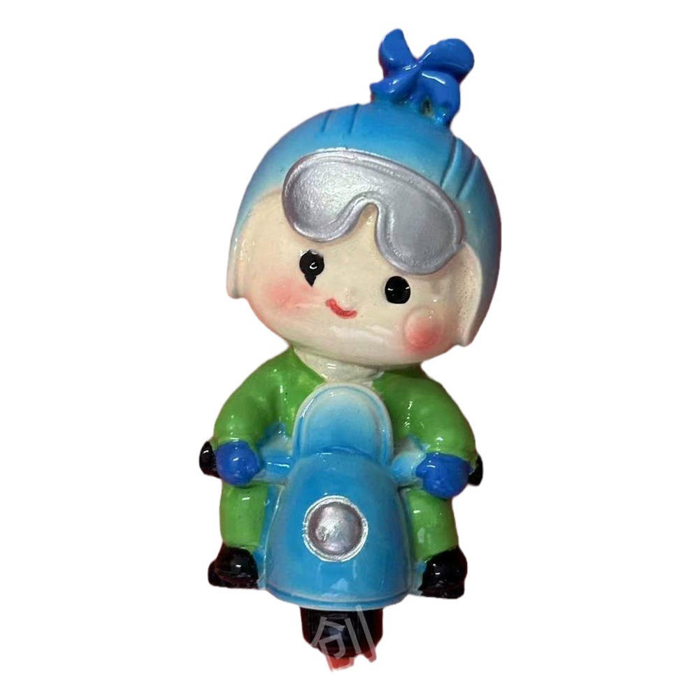 Новый мультфильм смола милая мотоциклетная девушка креативная трехмерная Смола магнитные наклейки на холодильник дорожные памятные украшения