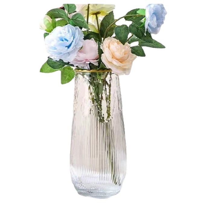 Customizado ligero lujo nórdico simple oro pintado jarrón de vidrio flores secas arreglos de flores hidropónicas de agua decoración de flores para el hogar