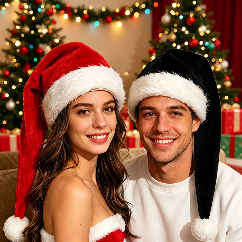 Cross-border Amazon Christmas decoration Christmas hat long hair Hai style hair hat party party dress manufacturer wholesale