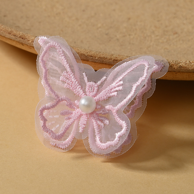 5cm doble perla bordada mariposa colorida mariposa bordada mariposa red de encaje mariposa ropa interior accesorios de boda