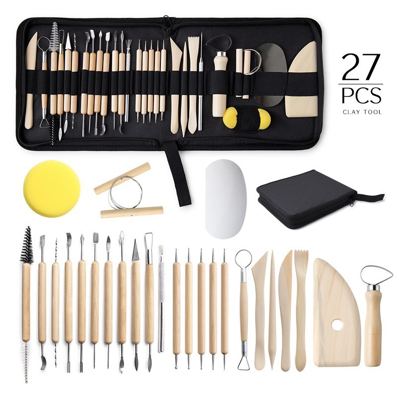 Conjunto de herramientas de cerámica transfronterizas de barro de cerámica de escultura DIY fábrica directa