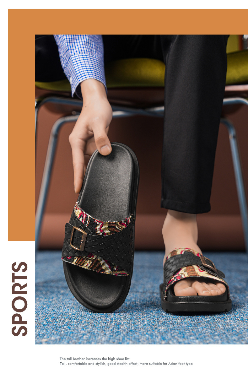 Men's Summer Shoes, Korean-style Shiny Leather Loafers, British-style Sandals, Trendy Casual Shoes For Young Men,_vogvips.com