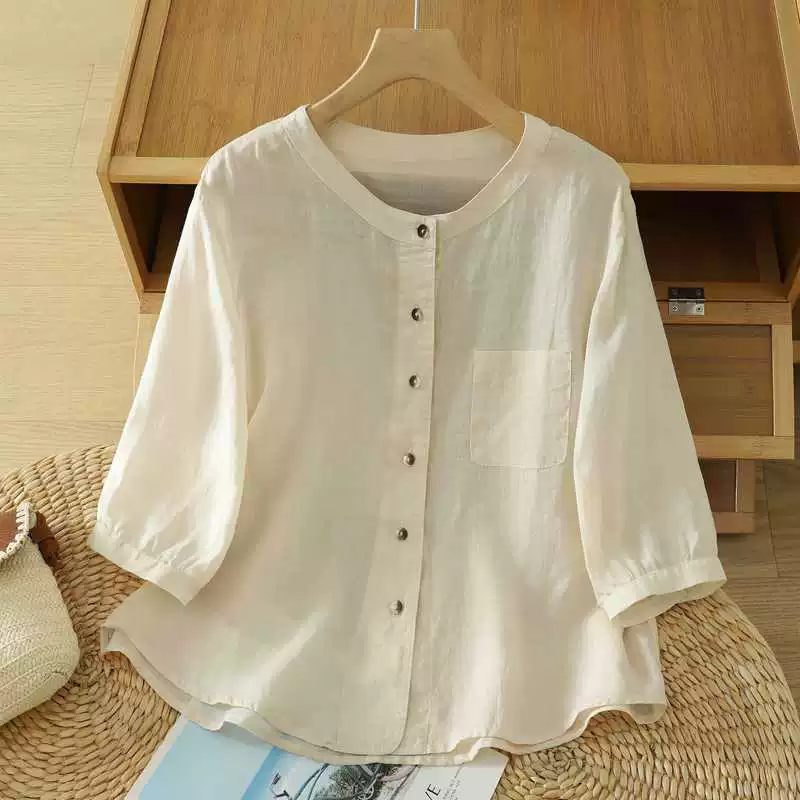 Solid short fashionable shirt, city style