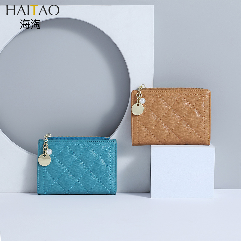 Mar Amoy nueva cartera de las señoras de la manera simple estudiante corto cero Cartera de dos veces bolso de la tarjeta cartera de las mujeres al por mayor