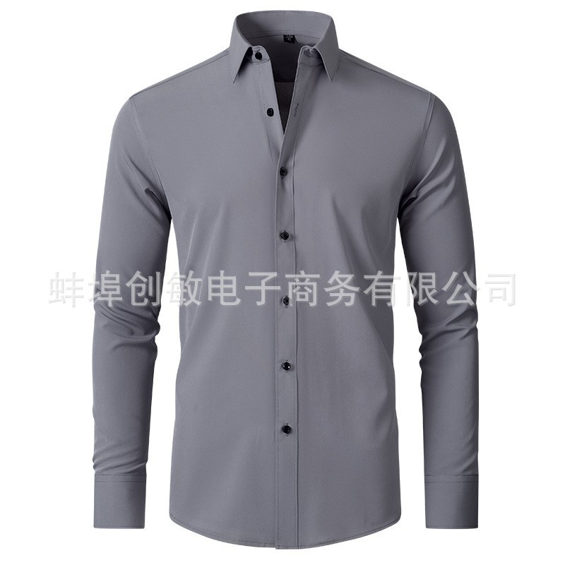 Camisa elástica transfronteriza de cuatro lados camisa de hombre sin planchar antiarrugas Amazon Comercio exterior simple negocio camisa delgada hombres