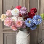 3头锦鲤牡丹 家居客厅摆放假花酒店布景花艺婚礼堂装饰路引地排花