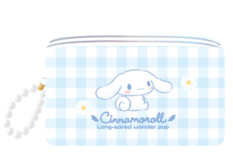 파란색과 흰색 격자 무늬 계피 개