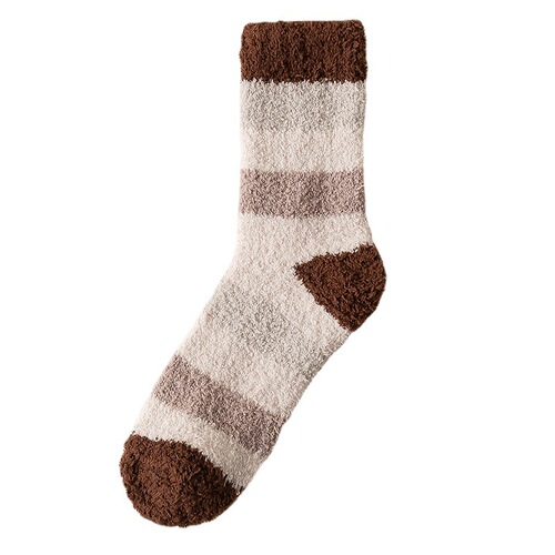 Coral velvet socks men's mid-calf autumn and winter thickened velvet long-tube sleeping socks warm floor men's socks