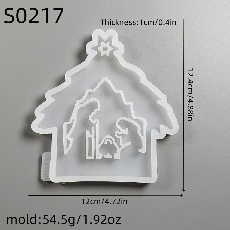 S0217 聖書の祈りのイエスの家のプラグイン装飾セメント石膏型 DIY シリコーン型|undefined