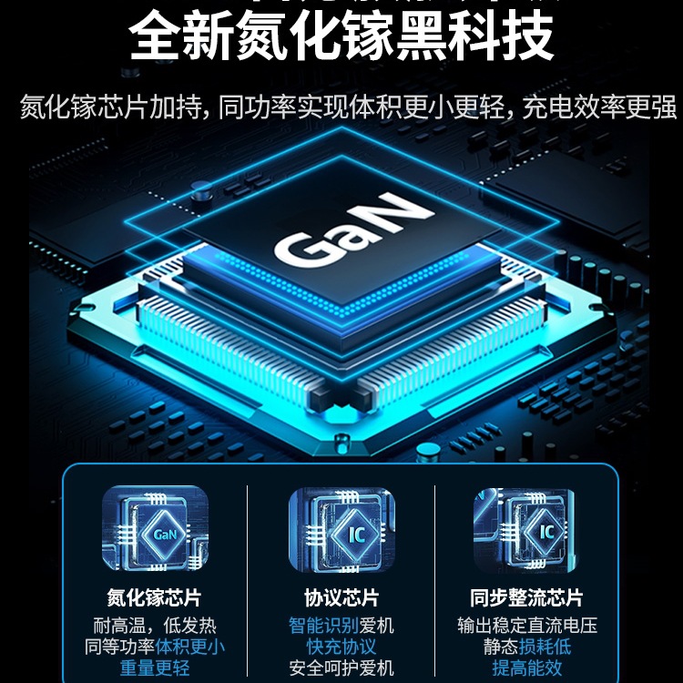 绿联100W氮化镓充电器多口PD快充头适用苹果16pro华为小米Macbook