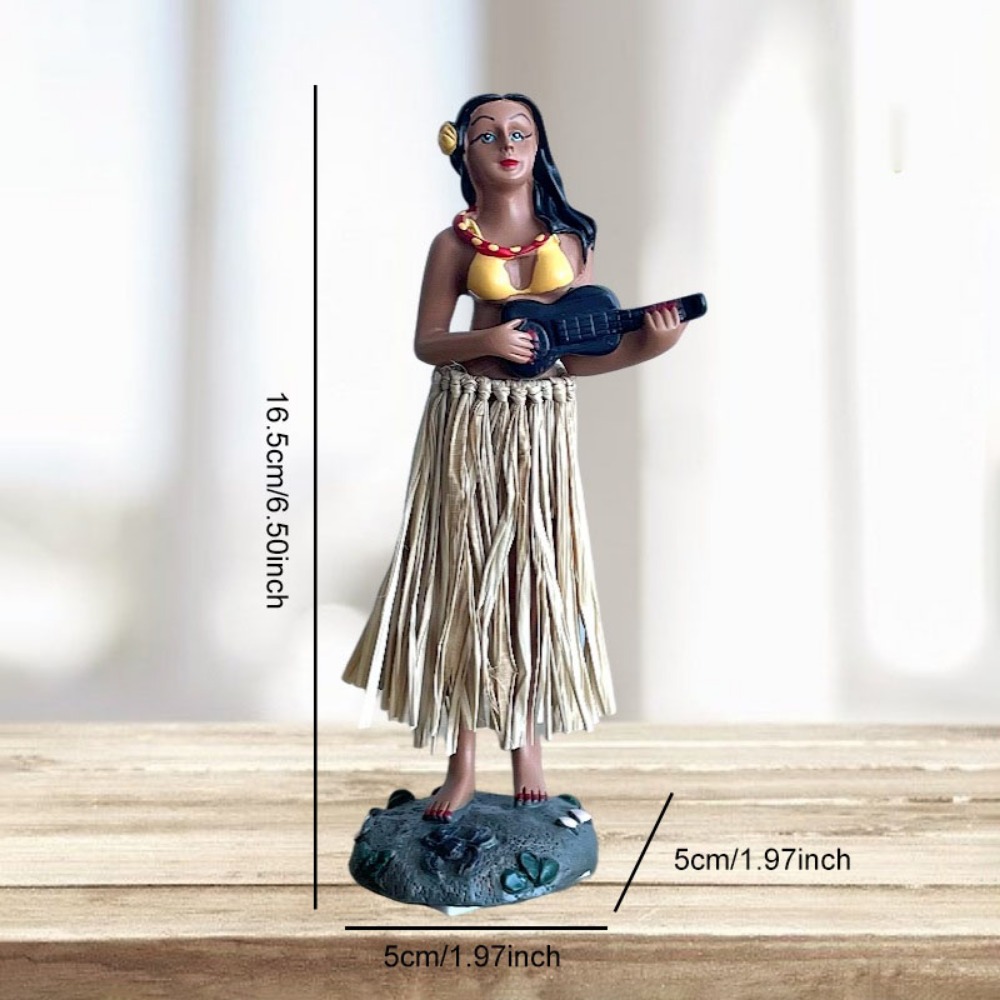 Smart African Guitas in Hand Dancing Girl Hula Girl Ornaments Crafts Car Ornaments