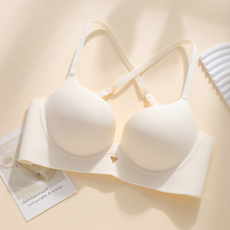 胸が小さい女性向けの夏用U字型美背中ブラ、プッシュアップ、大きく見せる、垂れ防止スリング、シームレスブラ、薄手ベスト|undefined