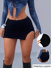T 60920 Sexy Style Slit Bodycon Mini Skirt ���÷��ȹ �羳��