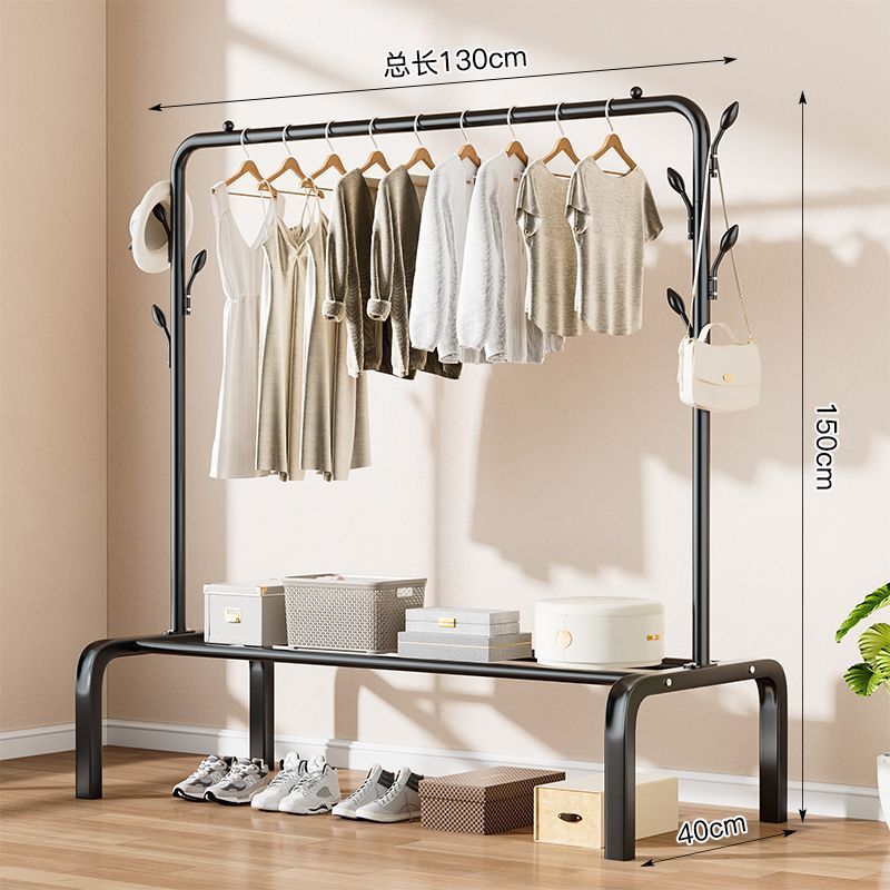 블랙 - 업그레이드된 단극 130cm + 후크 6개