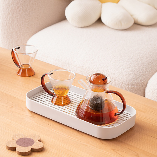 Multifunctional double-layer plastic drain tray tray drainable tea tray household drain rack kitchen tableware storage