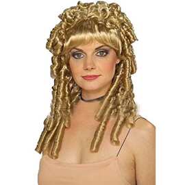 外贸欧美假发 法官假发蓬松律师头套 斜刘海流行卷发化纤头套现货