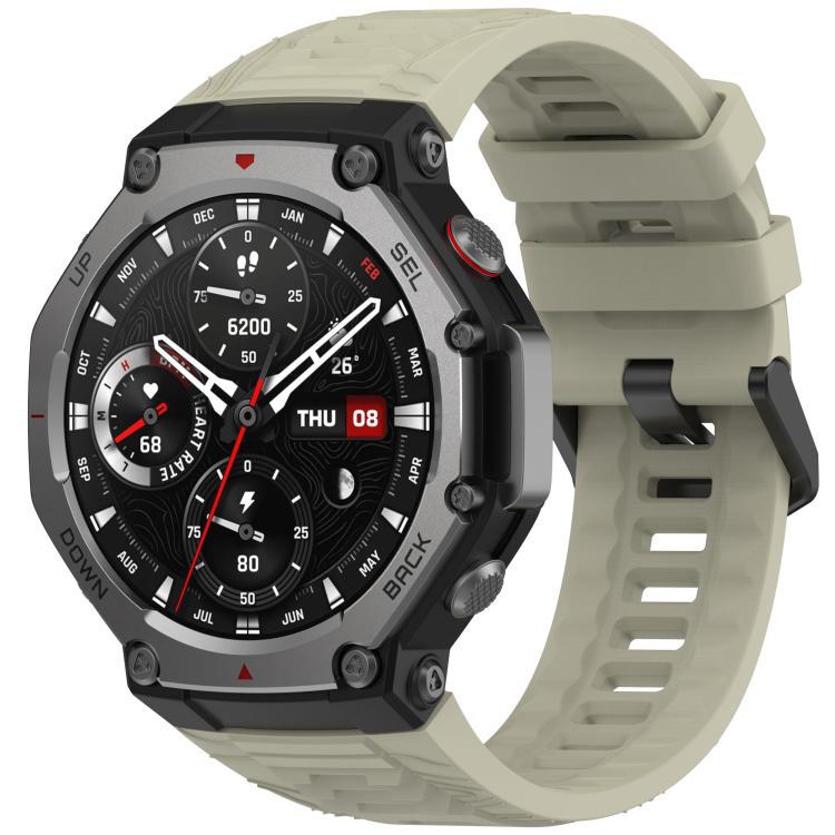 Correa de silicona de color sólido para Amazfit T-Rex 3 Huami reloj deportivo al aire libre correa de hebilla negra