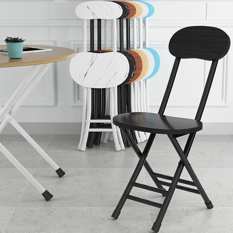 Chair Foldable Stool Backrest Casual Simple Portable Light Outdoor Dining Chair Dormitory Kitchen Household Small Stool