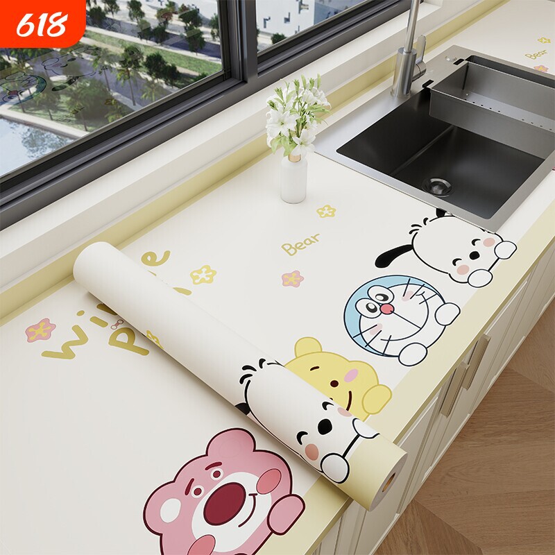 Cartoon Self-Adhesive Countertop Stickers Waterproof and Oil-Proof Kitchen Cabinet Table Top Protection Pad Thickened Wear-Resistant No-Wash Stickers Cartoon Self-Adhesive Countertop Stickers Waterproof and Oil-Proof Kitchen Cabinet Table Top Protection Pad Thickened Wear-Resistant No-Wash Stickers