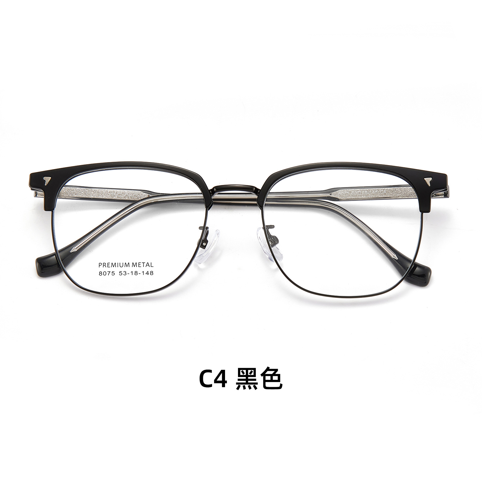 Negocios de ocio para hombres aleación de cejas marco de gafas de cristal antideslizante placa de inserción de piernas de núcleo puede coincidir con grados Danyang lote