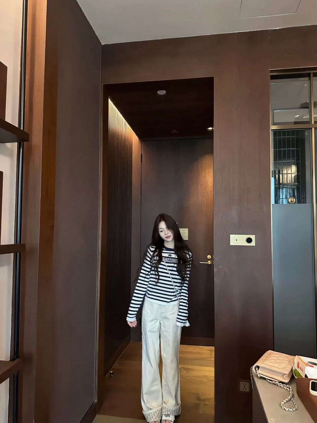 High version of D's correct letter lucky star striped long sleeves