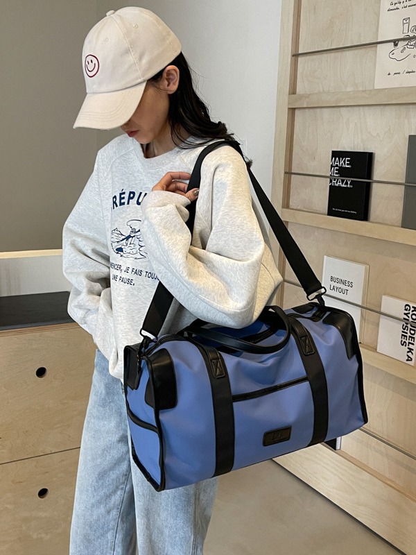 Bolsa de viaje de gran capacidad que se puede llevar en la espalda o llevar, bolsa de equipaje de moda, bolso retro, bolsa deportiva para fitness con separación en seco y húmedo