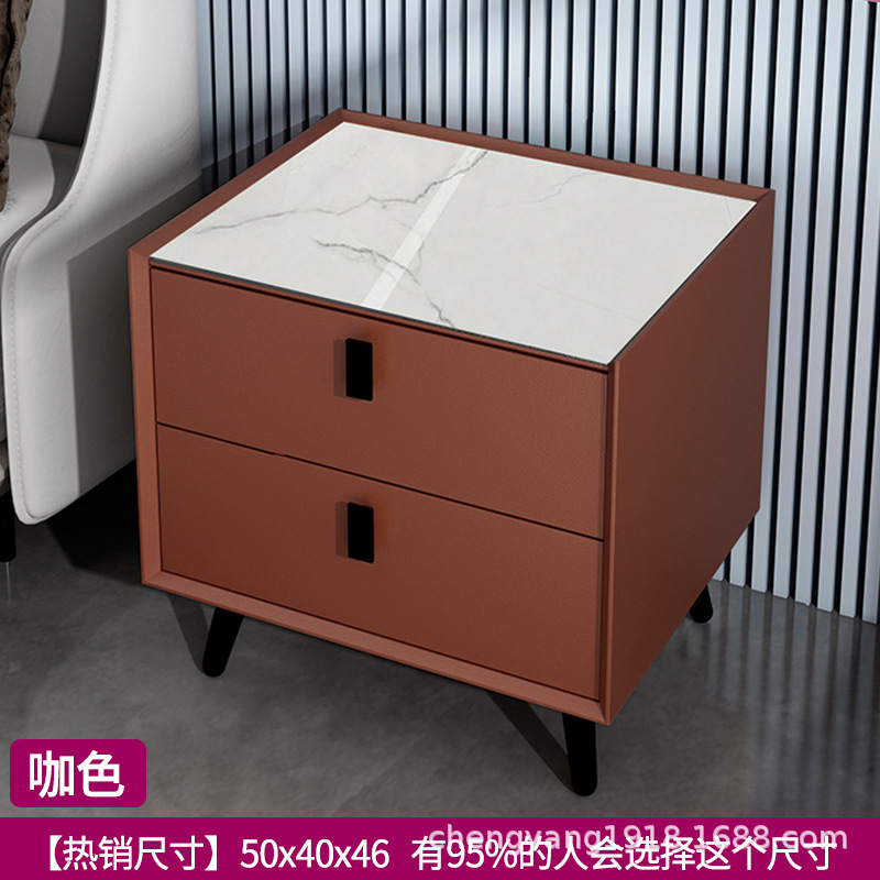 Mesita de noche madera maciza Placa de roca simple moderno Internet celebridad dormitorio mesita de noche protección del medio ambiente todo partido gabinete de almacenamiento mesita de noche