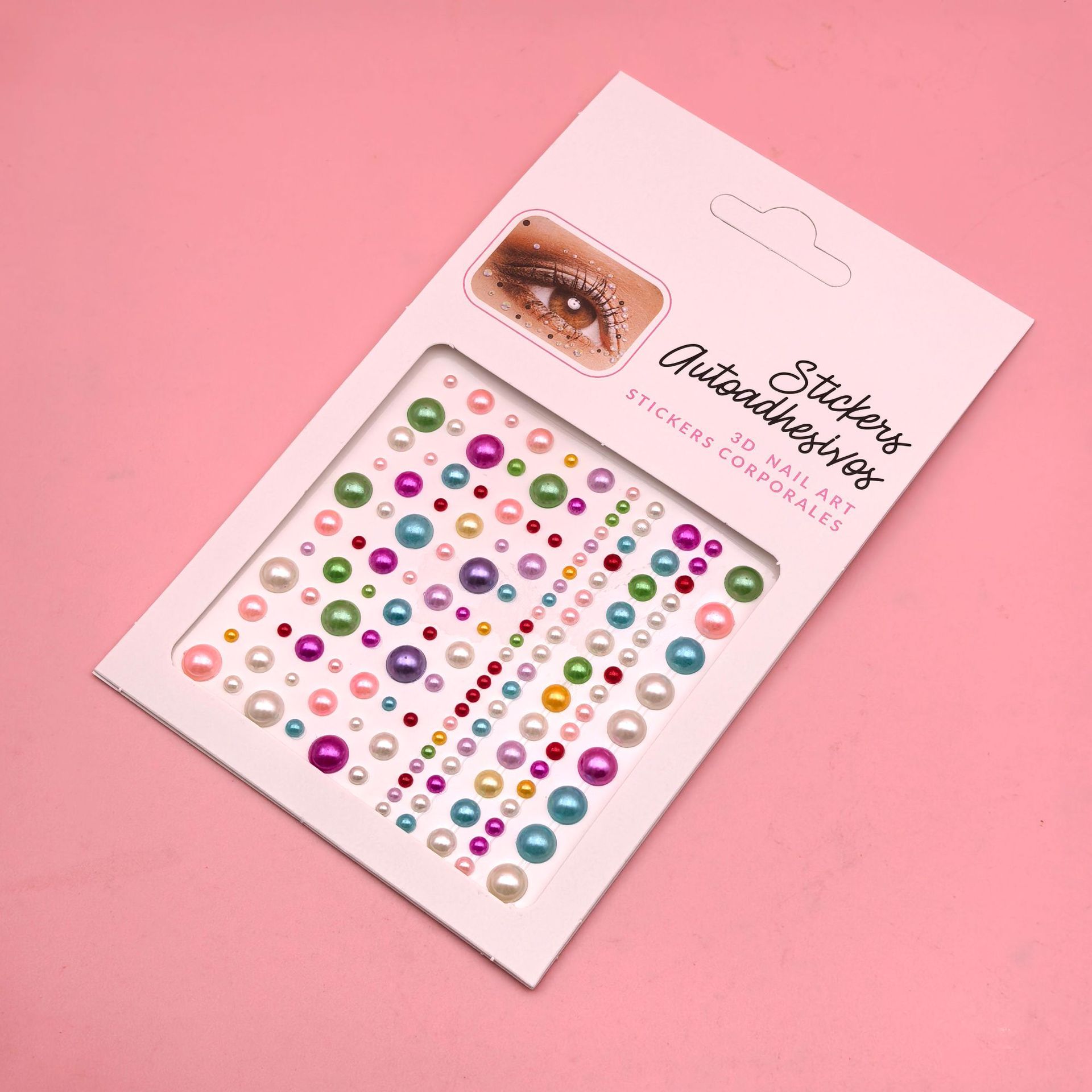 Pegatinas para maquillaje de ojos, pegatinas de diamantes de imitación para ojos, decoración facial, accesorios de maquillaje de perlas para diario, pegatinas de diamantes de imitación para escenario infantil, venta al por mayor en stock.