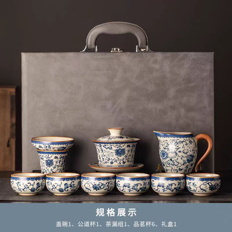 Alta calidad Nuevo 2024 nuevo arroz verde huangru horno kung fu conjunto de té doméstico ligero de lujo de alta calidad cerámica china tetera taza de té