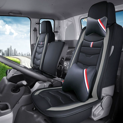 Trucks Like Faw Howo, Dongfeng, Jiangling, Universal seat cover - gray-deluxe-edition-a-set-of-three-person-passenger-seats