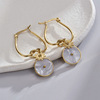 Fashionable earrings stainless steel, 14 carat white gold, wholesale