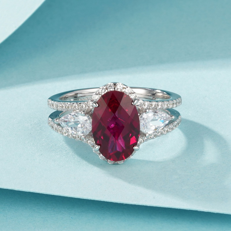 Europa y Estados Unidos, lujo ligero, retro, huevo de paloma, anillo de tesoro verde, mujer S925, incrustaciones de plata, cultivo, anillo de dedo de tesoro de color, moda, todo fósforo