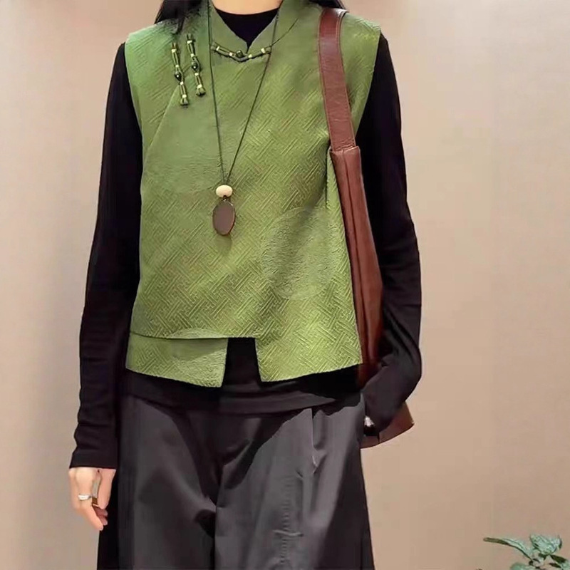 New Chinese-Style Women's Clothing, National Style Tang Suit Jacket, Layered Vest, Song Brocade Jacket Top, Women's 2025 New Style Waistcoat Vest