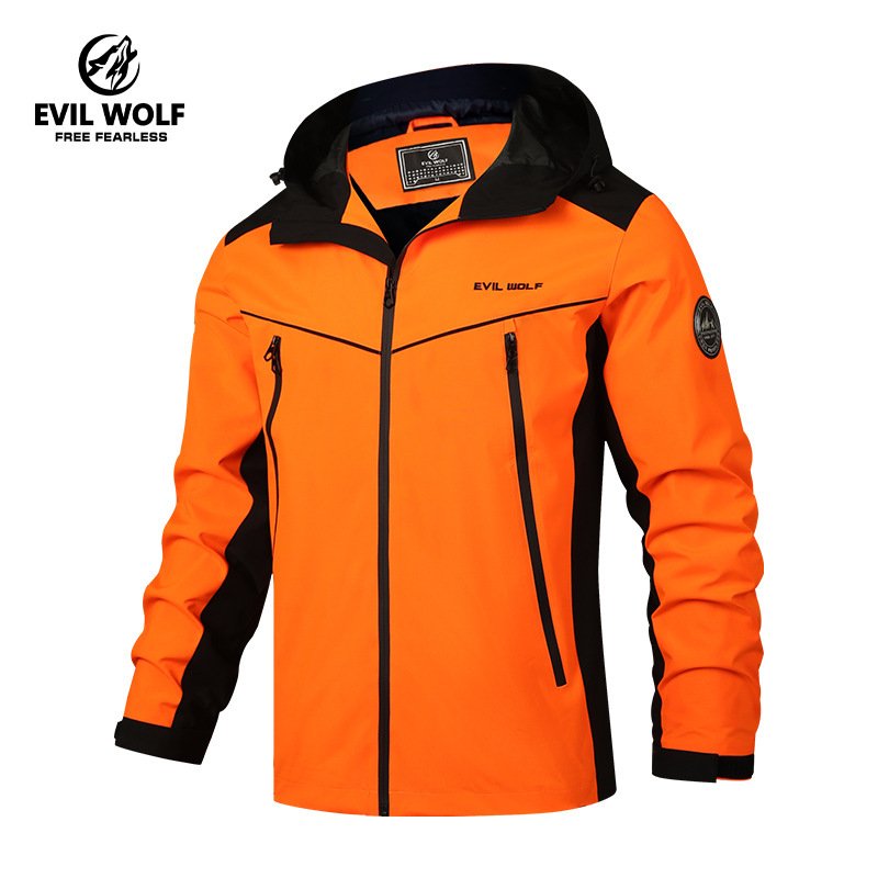 2025 Spring and Autumn Thin Hooded Men's Outdoor Windproof Jacket Spring and Autumn Jacket Men's Easiest for Match Jacket Sports