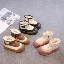 2025冬季新款儿童棉鞋中大童加绒加厚东北短靴男童雪地靴皮毛一体