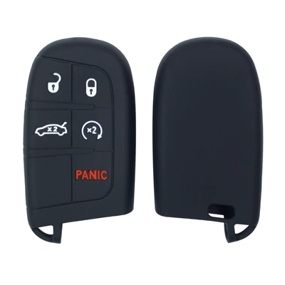 Car Key Silicone Bag for Dodge Challenger Viper Durango Soft Rubber Key Protective Cover (Static Rod/Key Bag) - black