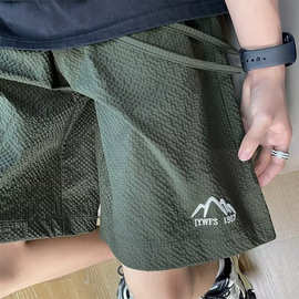 225夏季新款短裤男美式山系速干宽松休闲运动五分裤薄款沙滩裤子