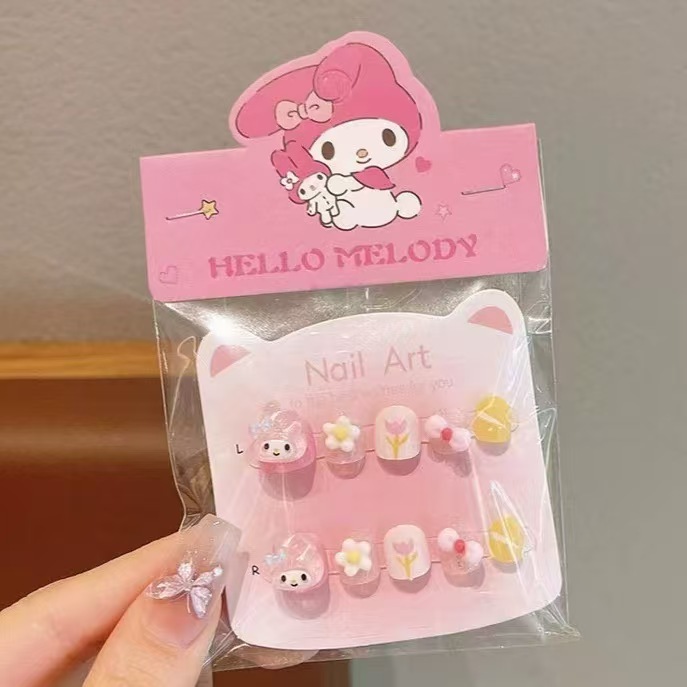 Niños pegatinas de uñas chicas dibujos animados pony paoli pegatinas de uñas desmontables piezas de uñas dulces lindas para usar uñas