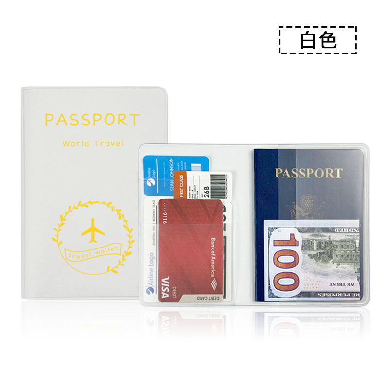 En stock multi-color ajustable LOGO impermeable Multifuncional de cuero pasaporte cubierta titular de la cubierta protectora de cuero de alta frecuencia pasaporte bolsa