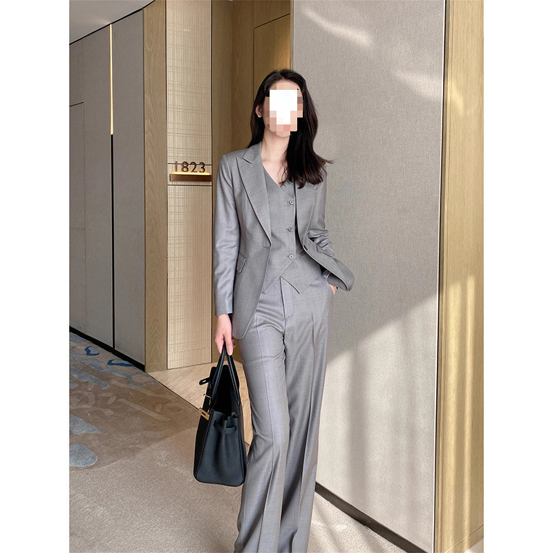 高級秋冬高級気質プロアーバンスタイルフォーマルウェア絶妙でスマートなスリムベストスーツ女性用|undefined