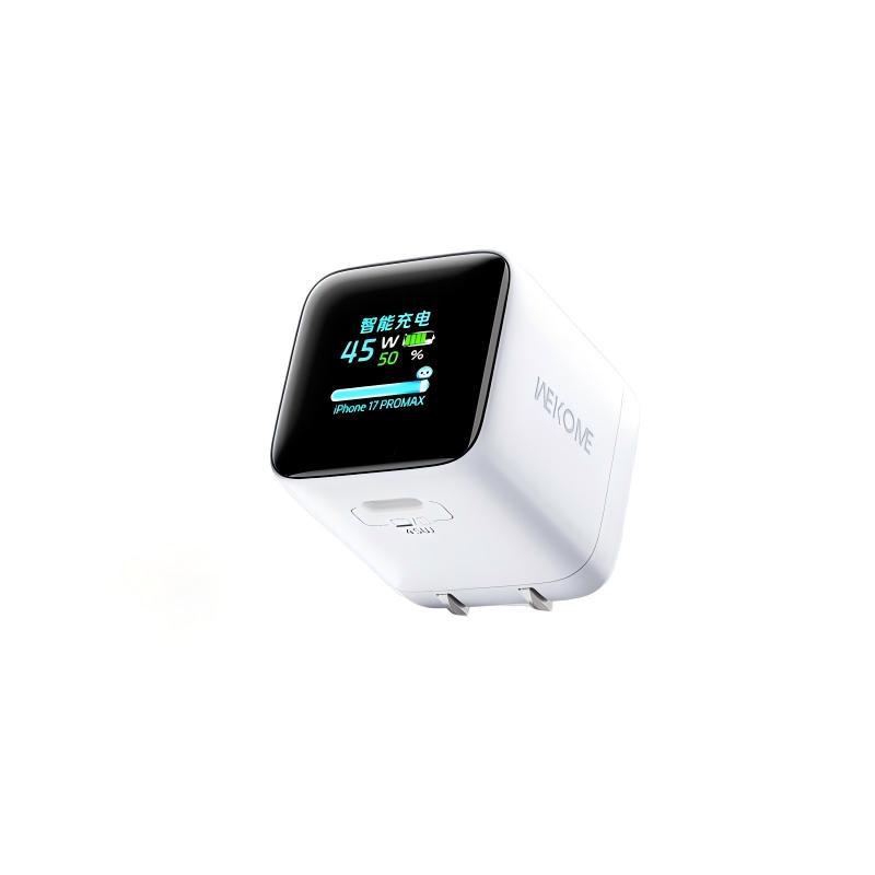 Cargador de teléfono móvil WEKOME 45W pantalla de cabezal de carga rápida para Apple Huawei 17 cabezal de carga de nitruro de gallio